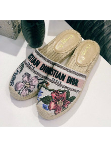 Dior Granville Espadrilles Mule in Flower Embroidered Cotton 2020