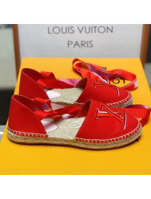 Louis Vuitton LV Escale Starboard Lace-up Flat Espadrilles Red 2020