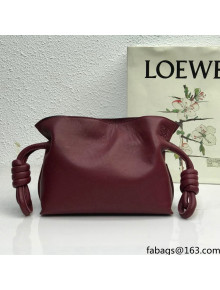 Loewe Mini Flamenco Clutch in Nappa Calfskin Burgundy 2022