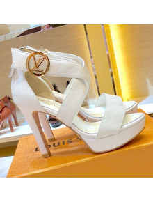 Louis Vuitton Horizon LV Circle Platform High-Heel Sandal White 2019