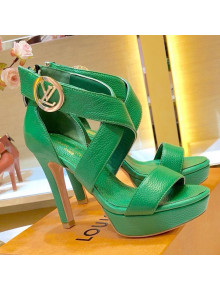 Louis Vuitton Horizon LV Circle Platform High-Heel Sandal Green 2019