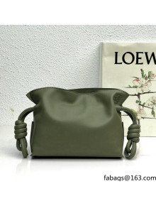 Loewe Mini Flamenco Clutch in Nappa Calfskin Army Green 2022