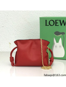 Loewe Nano Flamenco Clutch in Nappa Calfskin Burgundy 2022