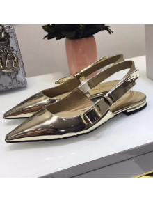 Dior Sweet-D Ballet Shoe in Gold-tone Mirror Calfskin 2018