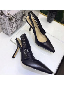 Dior "J'Adior" 9.5cm High-Heeled Pump in Calfskin with Studs Black 2018 