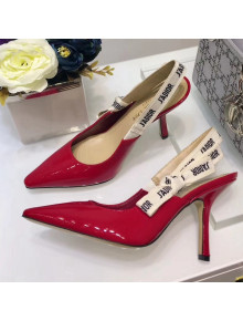 Dior Slingback In Patent Calfskin With J'Adior Ribbon 9.5 cm Red 2018