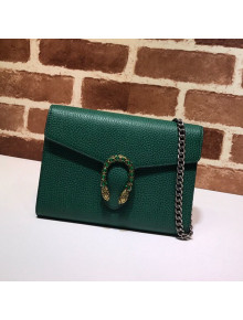 Gucci Dionysus Leather Mini Chain Wallet 401231 Green 2021