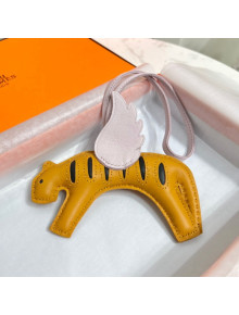 Hermes Rodeo Pegase Flying Tiger Bag Charm Yellow/Pink 2022