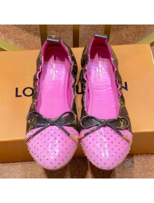 Louis Vuitton Monogram Canvas and Studded Patent Leather Flat Ballerinas Pink 2019