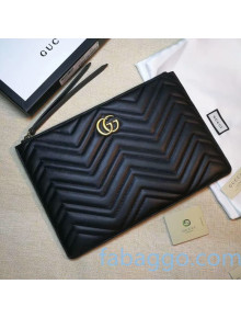 Gucci GG Marmont Matelassé Leather Pouch 476440 Black 2020