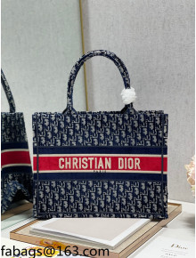 Dior Medium Book Tote Bag in Blue Velvet Cannage Embroidery 2021