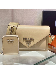 Prada Saffiano Leather Mini Envelope Bag 1BP020 Beige 2021