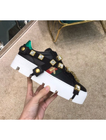 Gucci Flashtrek Sneaker with Removable Crystals Black/White/Gold 2019