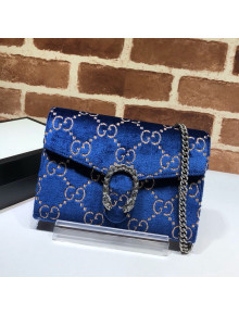 Gucci Dionysus GG Velvet Mini Chain Wallet 401231 Royal Blue 2021