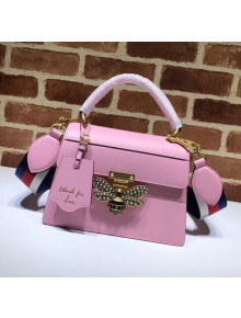 Gucci Queen Margaret GG Small Leather Top Handle Bag 476541 Pink