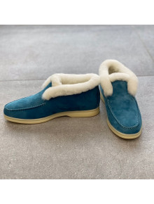 Loro Piana Suede and Cashmere High-Top Loafers Blue 2021 1118110