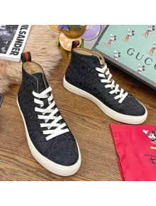 Gucci GG Star Bee Canvas High top Sneakers Black/White 2020 (For Women and Men)