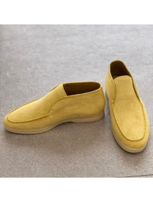 Loro Piana High-top Suede Flat Loafers Yellow 2021 1118124