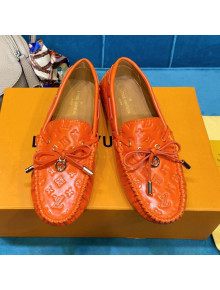 Louis Vuitton Gloria Monogram Leather Flat Loafer Orange 2021