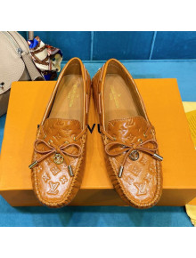 Louis Vuitton Gloria Monogram Leather Flat Loafer Brown 2021