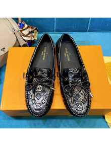 Louis Vuitton Gloria Monogram Calfskin Flat Loafer Black 2021