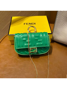 Fendi FF Leather Nano Baguette Charm Green 2021