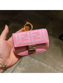 Fendi FF Canvas Nano Baguette Charm Pink 2021