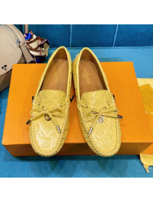 Louis Vuitton Gloria Monogram Leather Flat Loafer Light Yellow 2021