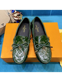 Louis Vuitton Gloria Monogram Leather Flat Loafer Dark Green 2021