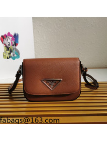 Prada Saffiano Leather Shoulder Bag 1BD249 Brown 2021