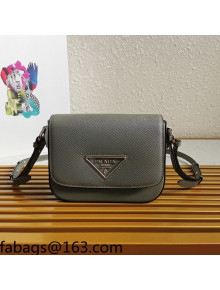 Prada Saffiano Leather Shoulder Bag 1BD249 Grey 2021