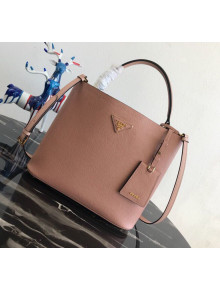 Prada Double Saffiano Leather Bucket Bag 1BA211 Pink 2019