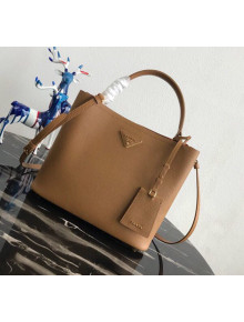 Prada Double Saffiano Leather Bucket Bag 1BA211 Camel 2019