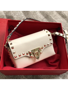 Valentino Mini Rockstud Smooth Calfskin Crossbody Bag 0045 White 2021