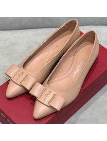 Salvatore Ferragamo Viva Lambskin Bow Flat Ballerinas/Wedge Pumps Pink 2021