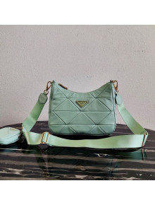 Prada System Nappa Lambskin Patchwork Shoulder Bag 1BC151 Green 2021