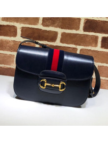 Gucci 1955 Horsebit Web Shoulder Bag 602204 Dark Blue 2020