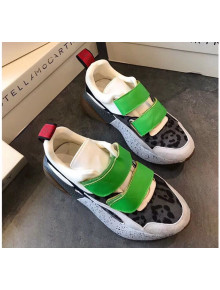 Stella McCartney Eclypse Velcro Sneaker in Suede and Calfskin Green/Grey/White 2019