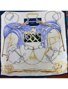 Hermes Sketch Twilly Silk Square Scarf 90x90cm Blue 2021