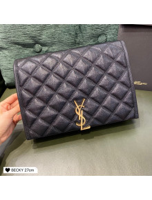 Saint Laurent Becky Chain Bag in Diamond-Quilted Lambskin 579607 Black 2020