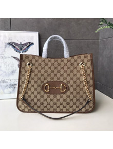 Gucci Horsebit 1955 GG Canvas Medium Tote Bag 621144 Brown 2020