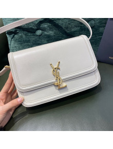 Saint Laurent Solferino Medium Satchel in Box Calfskin 634305 Vintage White 2021