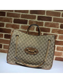 Gucci Horsebit 1955 GG Canvas Large Tote Bag 623695 Brown 2020