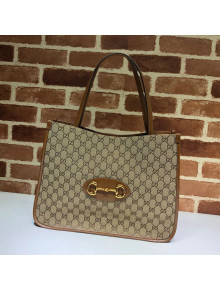 Gucci Horsebit 1955 GG Canvas Medium Tote Bag 623694 Brown 2020