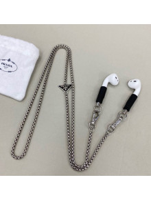 Prada Airpods Nekclace Silver/Black 2021