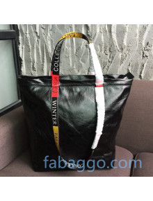 Balenciaga Medium Logo Handle Vertical Shopping Tote Black/Multicolor 2020