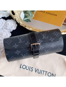 Louis Vuitton 3 Watch Case Black Monogram Eclipse Canvas 2021