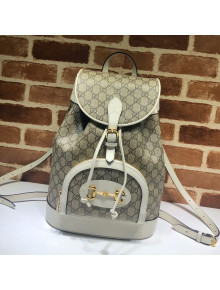 Gucci Horsebit 1955 GG Canvas Backpack ‎620849 White 2020