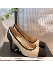 Chanel Lambskin & Grosgrain Pumps Beige/Black 2021 112239