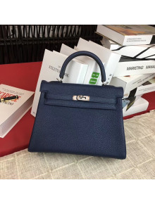 Hermes Kelly 25cm Original Togo Leather Bag Deep Blue